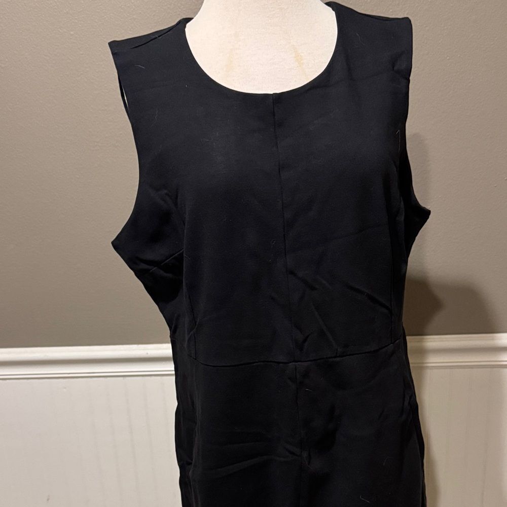 Lands' End Black Sleeveless Midi Dress size 18